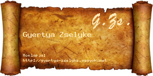 Gyertya Zselyke névjegykártya